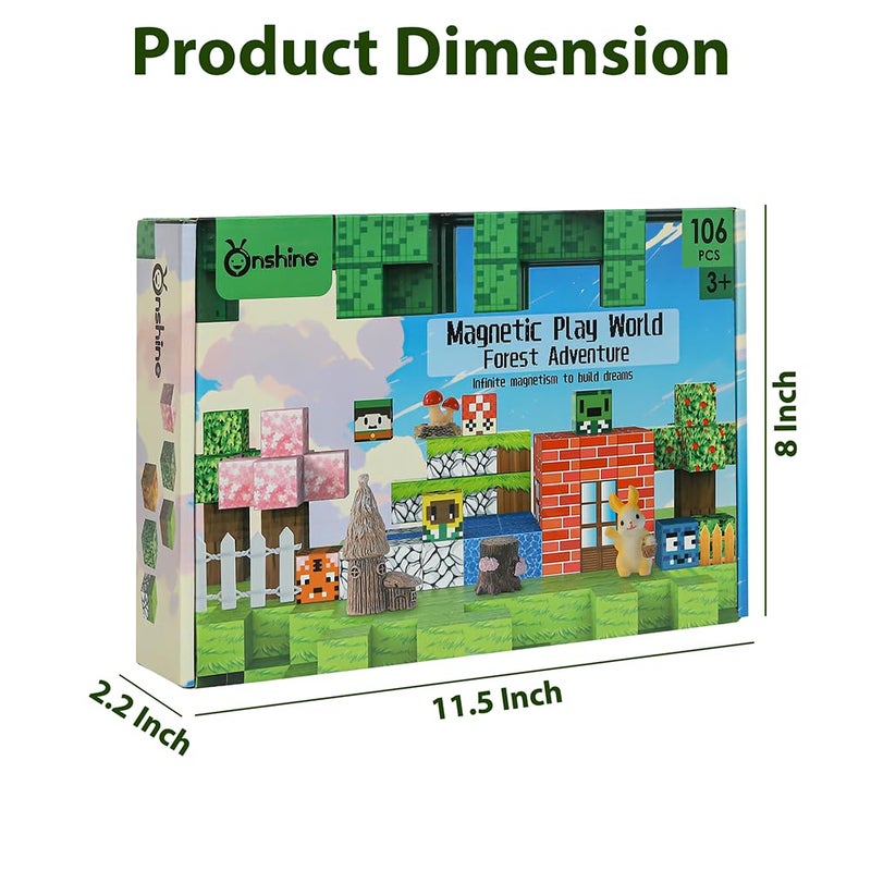 Knick Knack Magnetic Play World - Forest Adventure Building Blocks Set (106 Pieces) for Kids Ages 3+ - Image 4